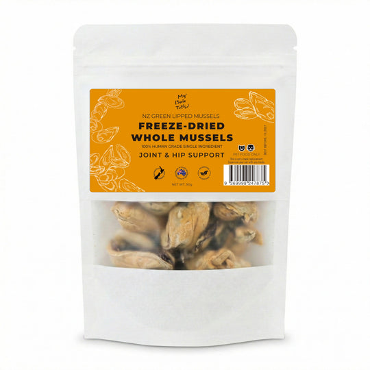 Freeze-Dried Whole Green Lipped Mussels Treats 50g for Cats & Dogs